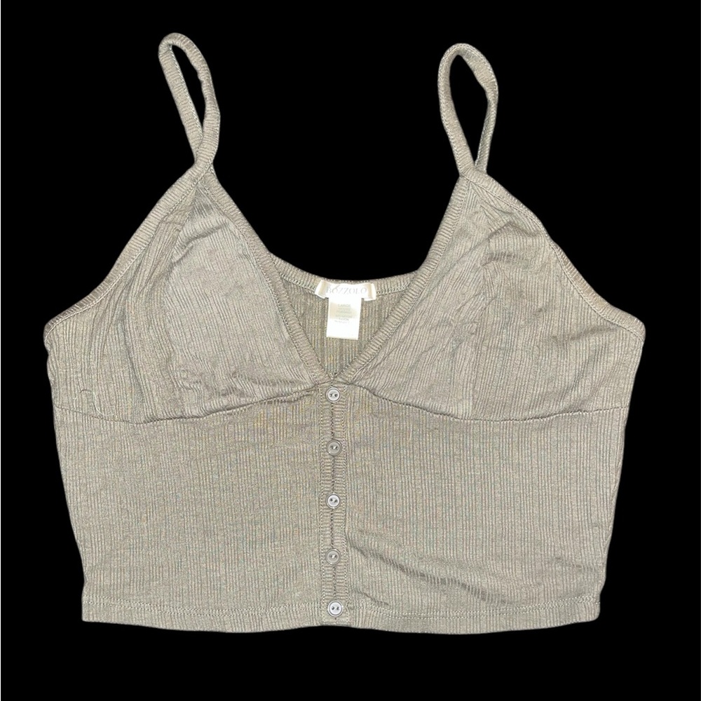 Bozzolo cropped green tank top, size large.